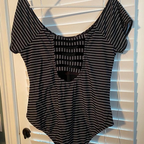 meet.curve Other - Striped Scoop Neck One Piece Body/Swim Suit